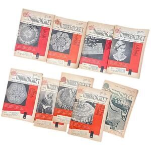 📖 Lot of 9 Vintage “The Workbasket” Magazines Crochet Patterns 1950s 1959